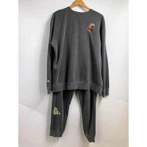 Mr. Eat Well Men's Steak Crew Neck Long Sleeve Sweatshirt Sweatpants Set SZ L/XL